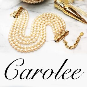 Vintage Carolee Multistrand Pearl Choker Necklace